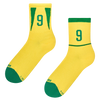Gerippte Mid-Calf-Socken Brasilianische Fußballlegende