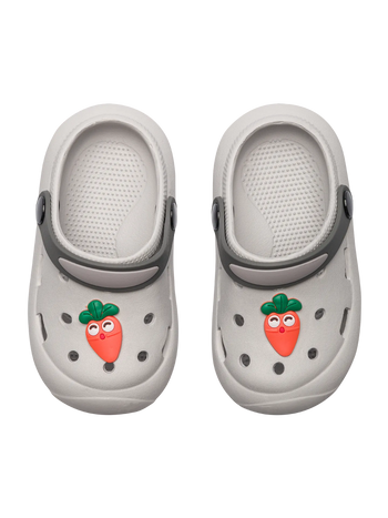 Hellgraue Clog-Sandalen für Kinder