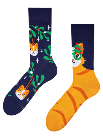 Lustige Socken Weihnachtskatze