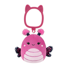 Squishmallows Schlüsselanhänger Marcelina der himbeerrosa Monarchfalter, 9 cm