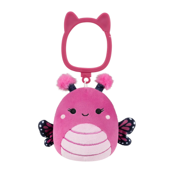 Squishmallows Schlüsselanhänger Marcelina der himbeerrosa Monarchfalter, 9 cm