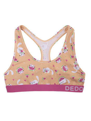 Lustige Damenbralette Wassermelonen-Katze