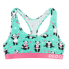 Lustige Damenbralette Panda und Herzen