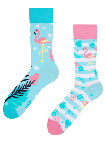 Lustige Socken Liebes-Flamingos