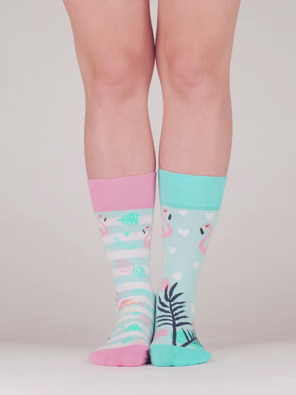 Lustige Socken Liebes-Flamingos