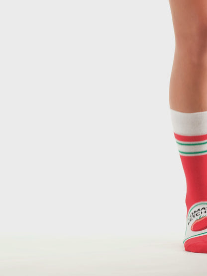 Lustige Socken Pommes mit Ketchup