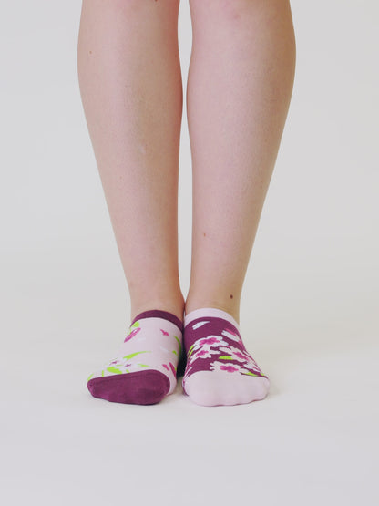 Lustige Sneakersocken Kirschblüte