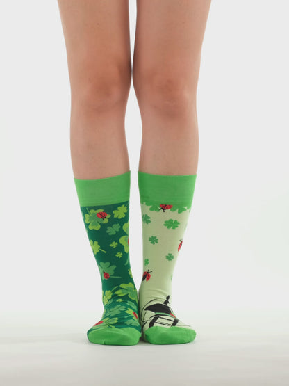 Lustige Socken Vierblättriger Glücksklee